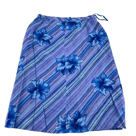 Vintage Kasper Floral A-Line Skirt Women's Size 8 Y2k Blue lined - Picture 4 of 4
